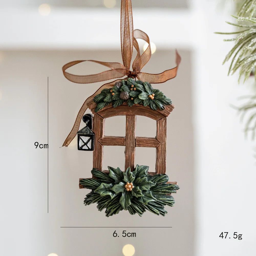 Retro 3D Christmas Tree Bell Resin Ornament 16