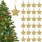 Gold Glitter Star Christmas Tree Ornaments Set 6pcs 1