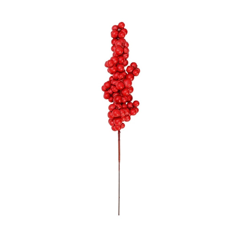 Artificial Red Berry Stems For Christmas Crafts 6