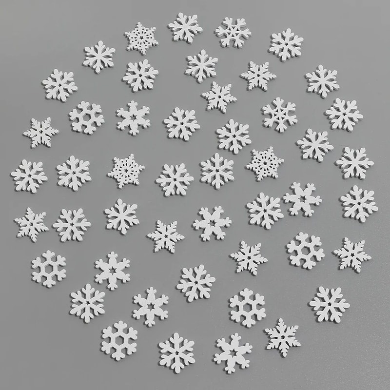 Mini Snowflake Christmas Decorations Set 50pcs 8