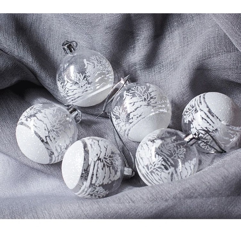 Transparent Snowball Christmas Tree Ornaments Set 6pcs 4