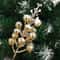 Glitter Snow Covered Berry Stems Christmas Decor Set 5pcs 8