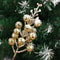 Glitter Snow Covered Berry Stems Christmas Decor Set 5pcs 8