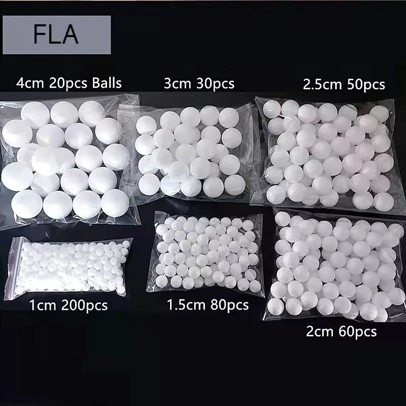 Mini White Styrofoam Craft Balls 14cm 0