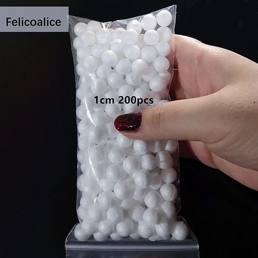 Mini White Styrofoam Craft Balls 14cm 1