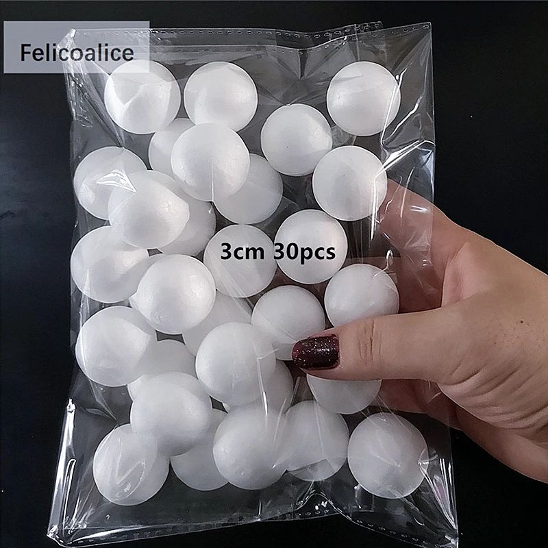 Mini White Styrofoam Craft Balls 14cm 3