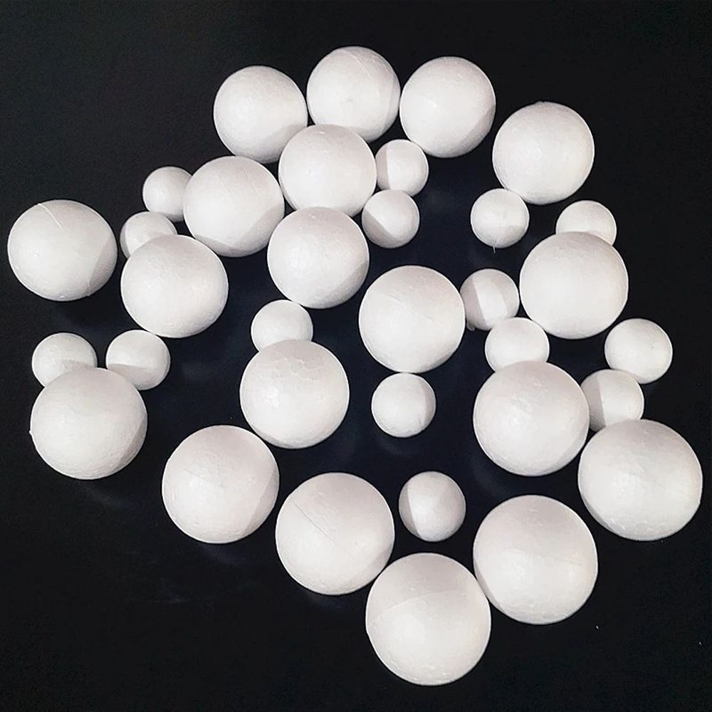 Mini White Styrofoam Craft Balls 14cm 5