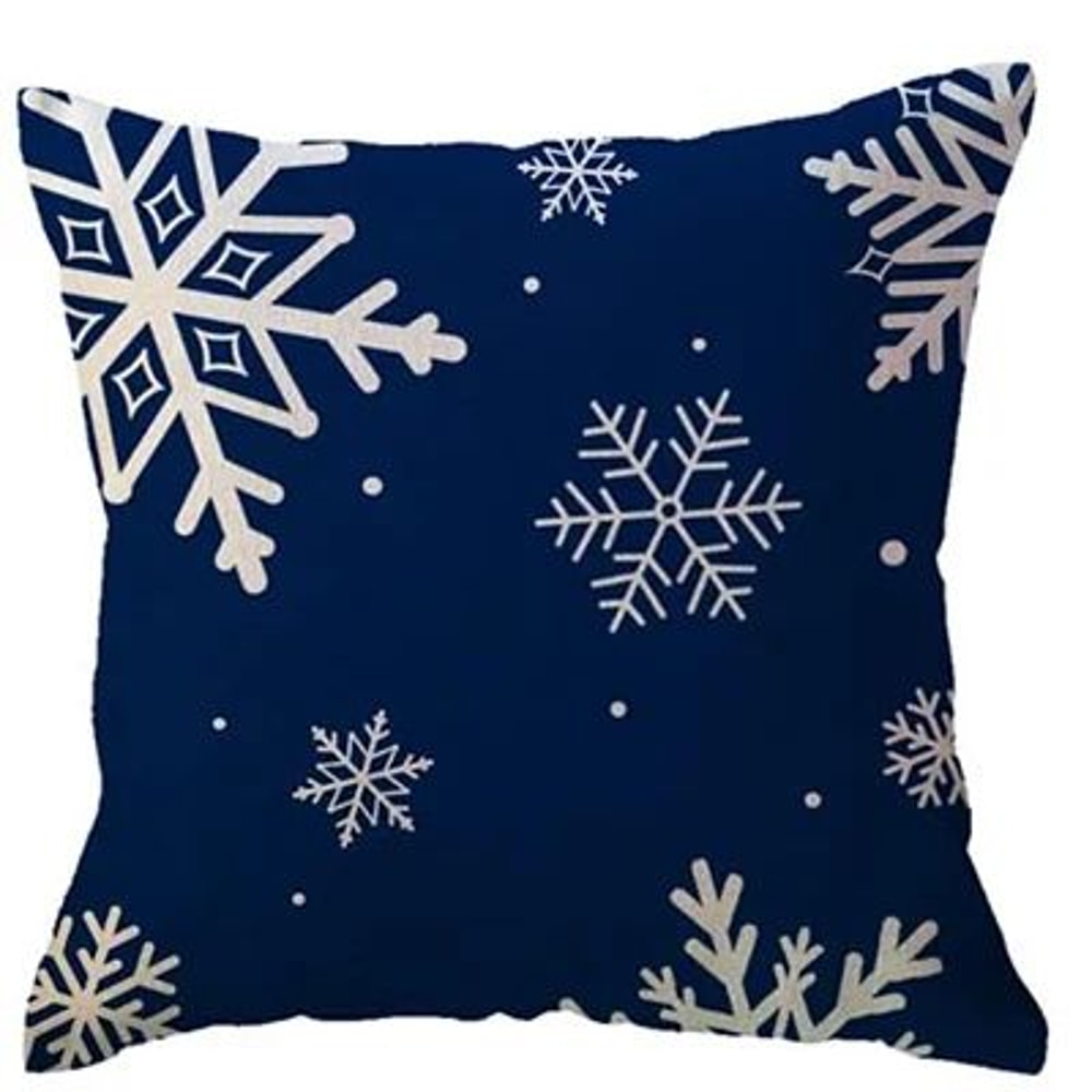 Blue Snowflake Christmas Pillow Cover 5