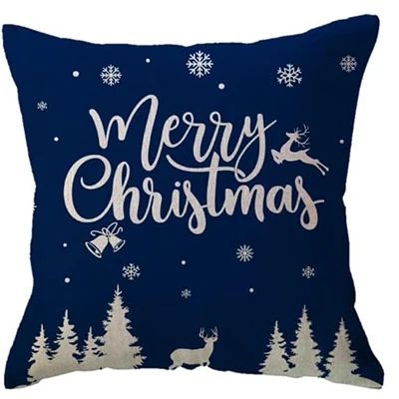 Blue Snowflake Christmas Pillow Cover 6