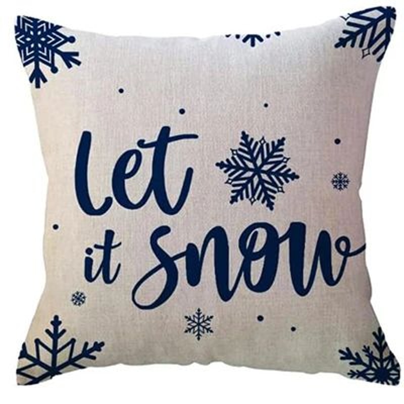 Blue Snowflake Christmas Pillow Cover 3
