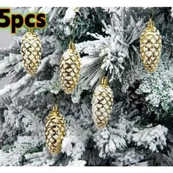 painted pine cone christmas tree ornaments set 5pcs