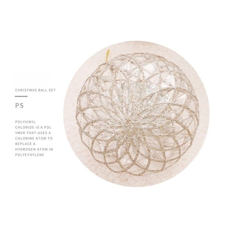 Transparent Christmas Ball Ornaments Set White Champagne Green 6