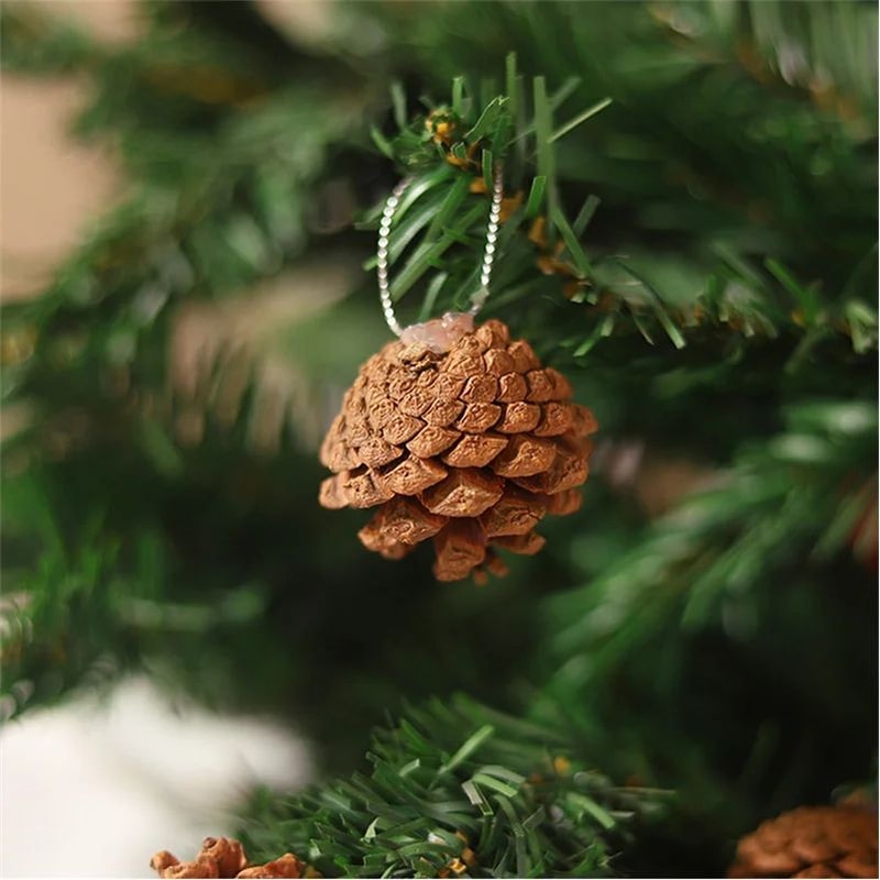 Mini Pinecone Christmas Tree Ornaments Set 6pcs 4
