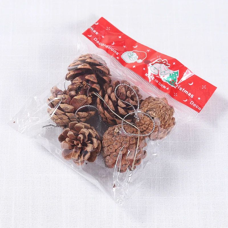 Mini Pinecone Christmas Tree Ornaments Set 6pcs 8
