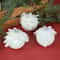 White Glitter Petal Christmas Ball Ornament Set 3pcs 3