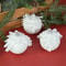 White Glitter Petal Christmas Ball Ornament Set 3pcs 3