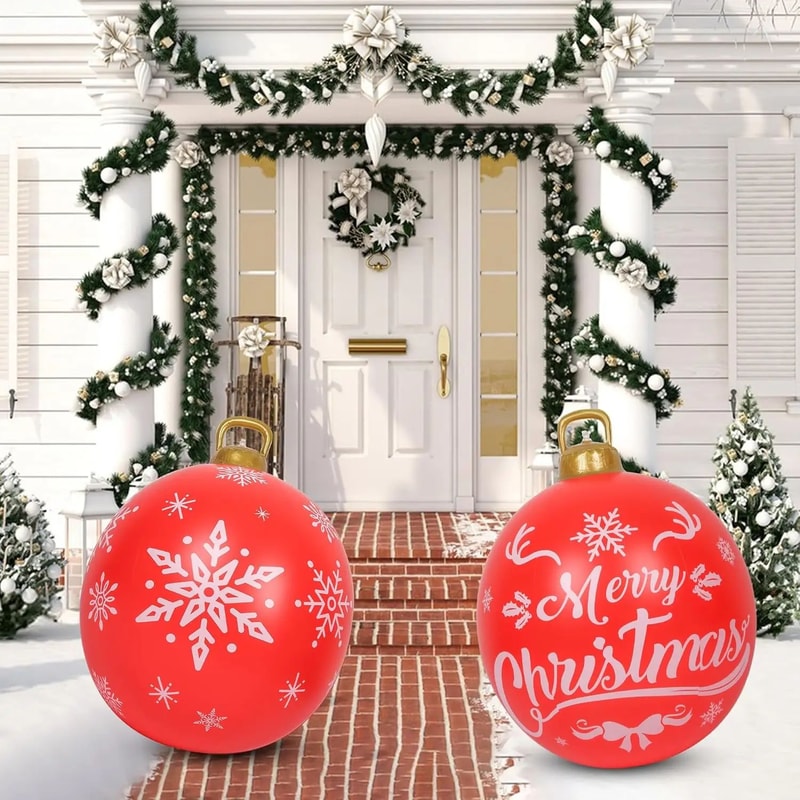 Giant Inflatable Christmas Ball Decoration 60cm Outdoor Holiday Decor 0