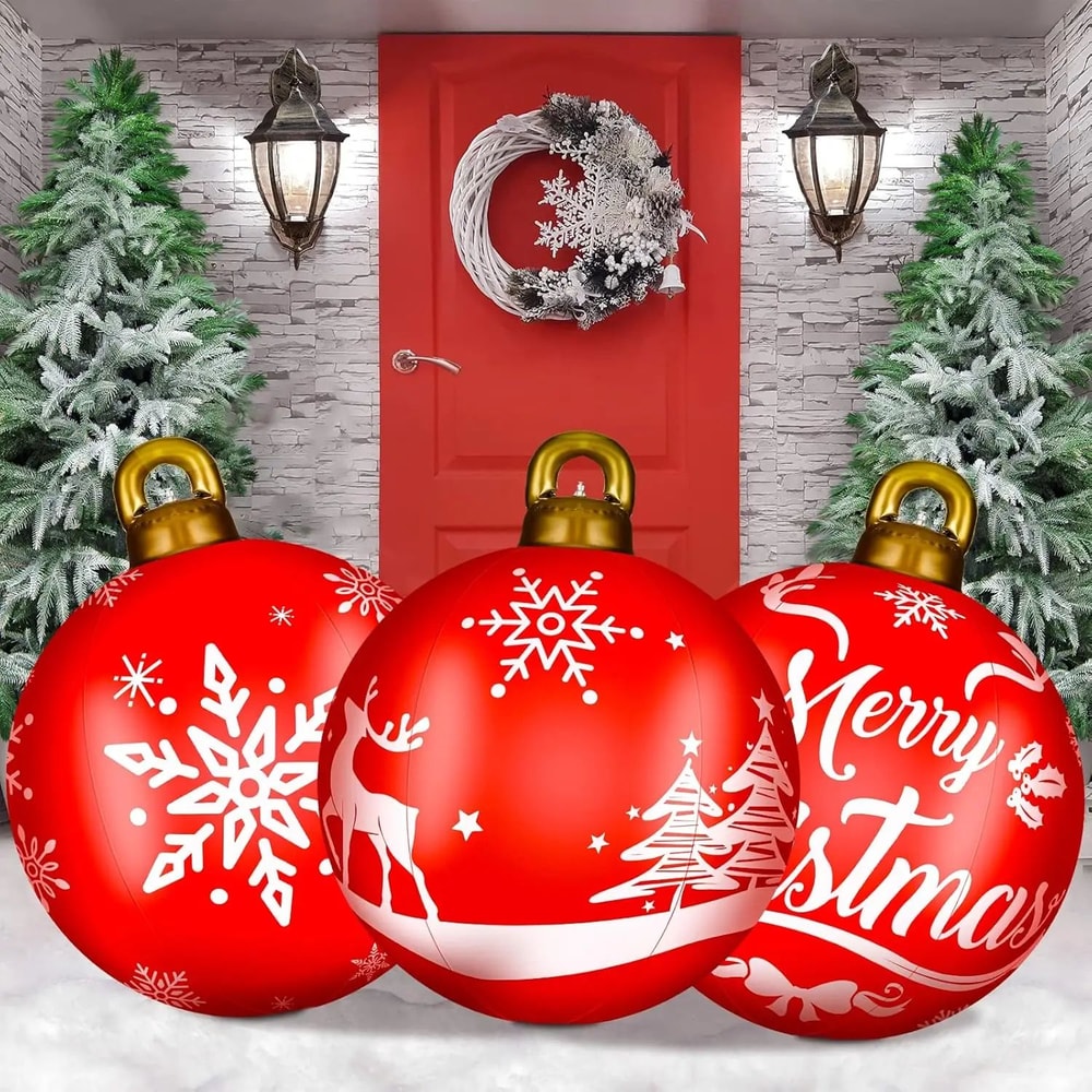 Giant Inflatable Christmas Ball Decoration 60cm Outdoor Holiday Decor 6