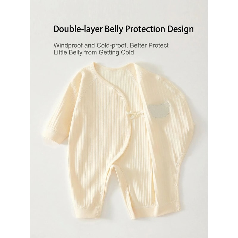 Somenie Cotton Knitted Baby Jumpsuit Long Sleeve Infant Romper 1