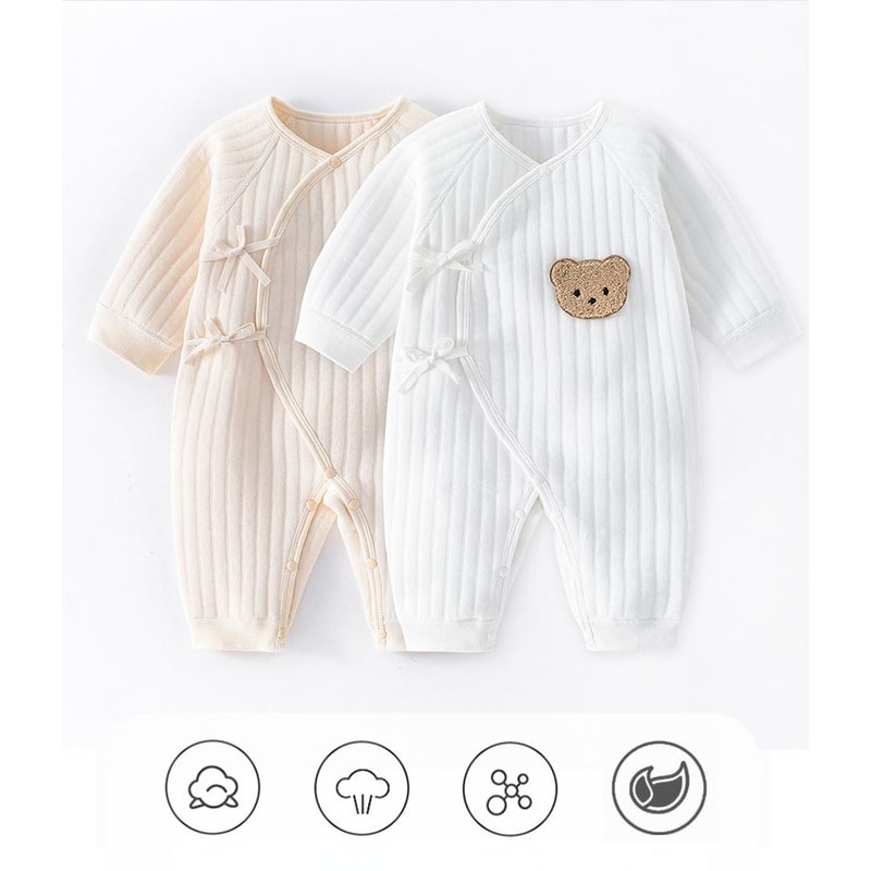 Somenie Cotton Knitted Baby Jumpsuit Long Sleeve Infant Romper 8