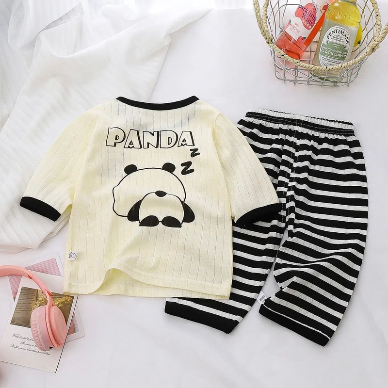 Baby Cotton Cartoon Pajama Set Long Sleeve Toddler Nightwear 6