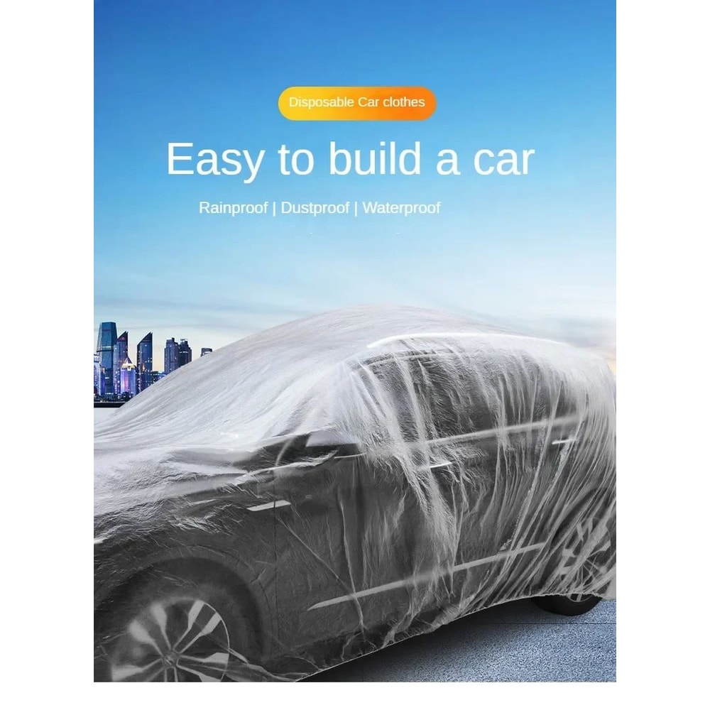 Disposable Transparent Car Cover PE Film Rain And Dust Protection 6