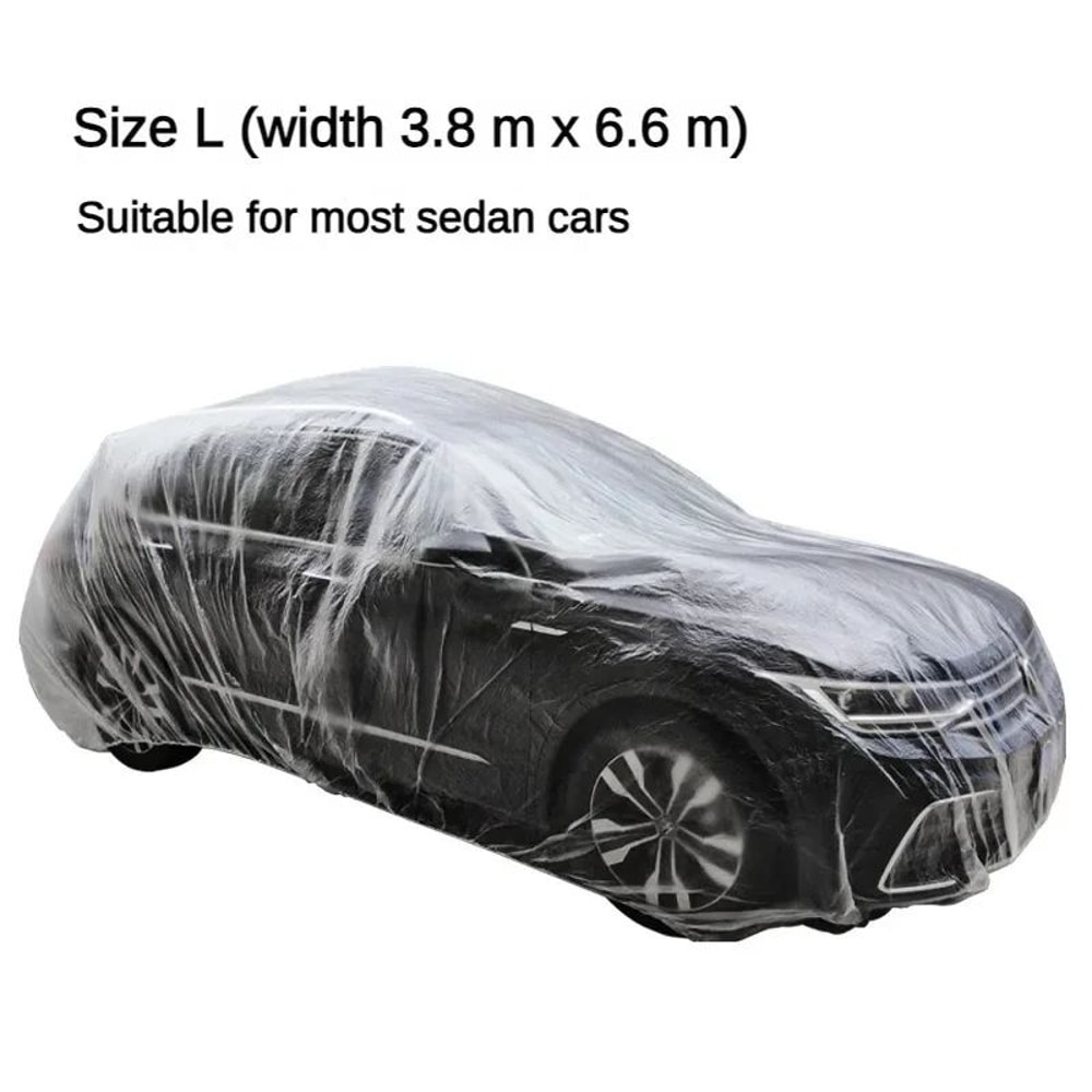 Disposable Transparent Car Cover PE Film Rain And Dust Protection 10