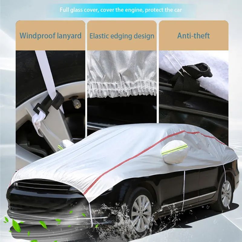 Universal Half Car Cover Waterproof Oxford UV Dust Snow Protection 1