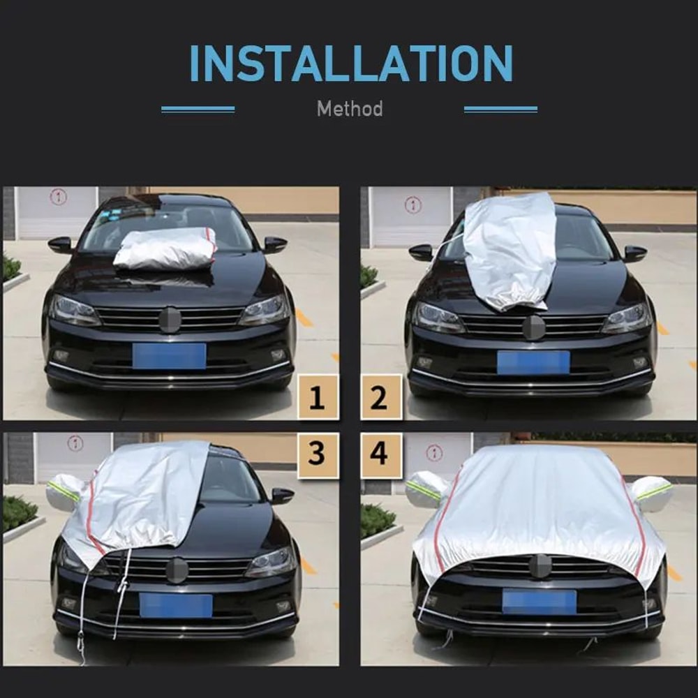 Universal Half Car Cover Waterproof Oxford UV Dust Snow Protection 3