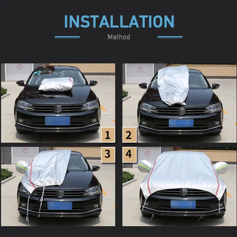 Universal Half Car Cover Waterproof Oxford UV Dust Snow Protection 3