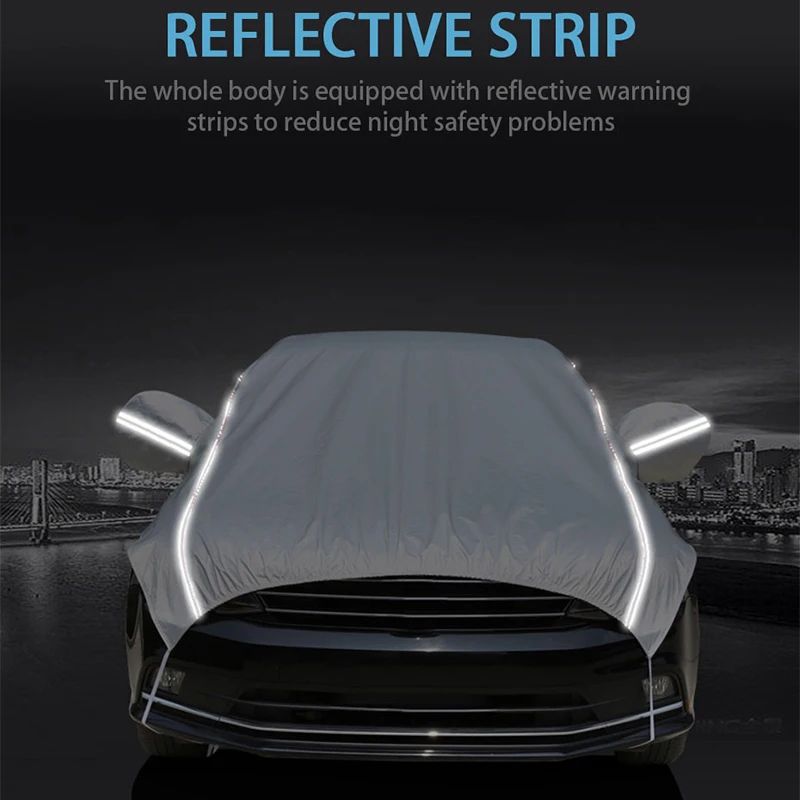 Universal Half Car Cover Waterproof Oxford UV Dust Snow Protection 4