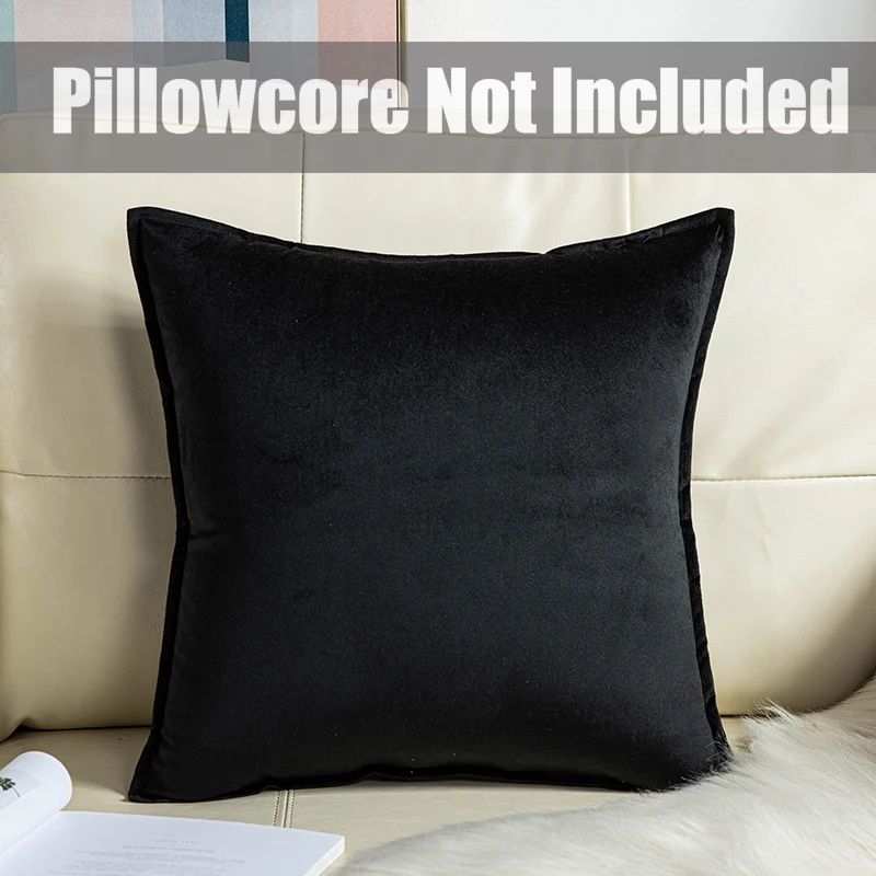 Super Soft Velvet Cushion Cover Solid Color Decorative Pillow Cover 7