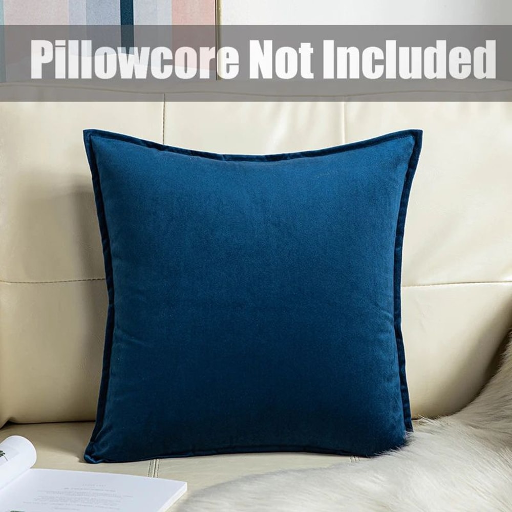 Super Soft Velvet Cushion Cover Solid Color Decorative Pillow Cover 6