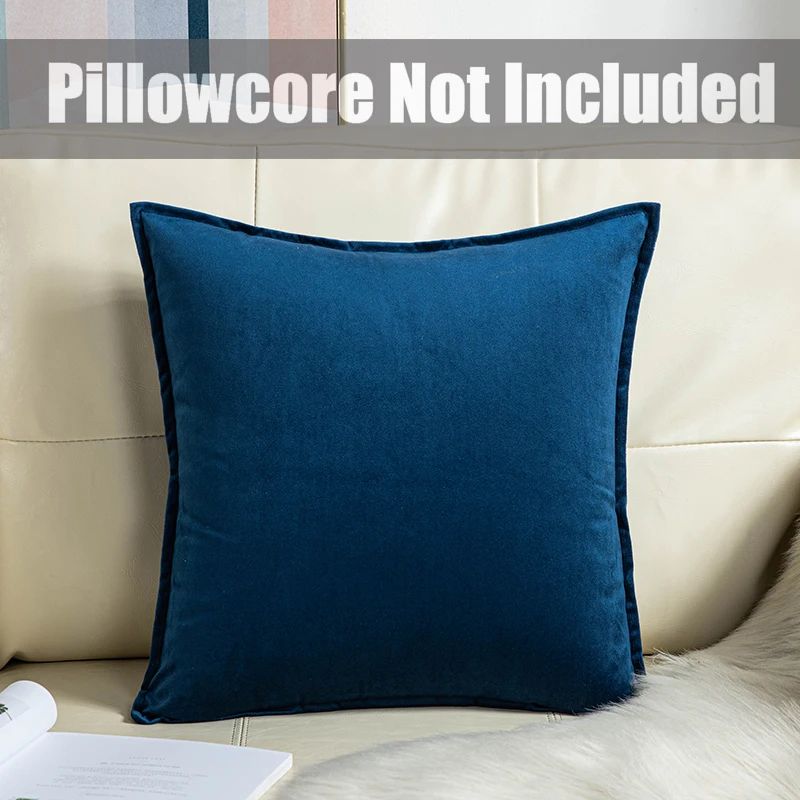 Super Soft Velvet Cushion Cover Solid Color Decorative Pillow Cover 6