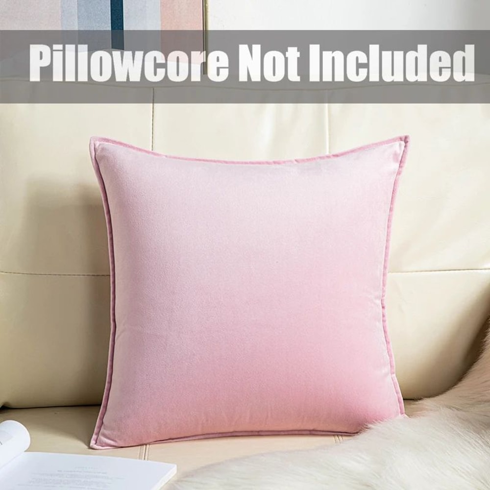 Super Soft Velvet Cushion Cover Solid Color Decorative Pillow Cover 10