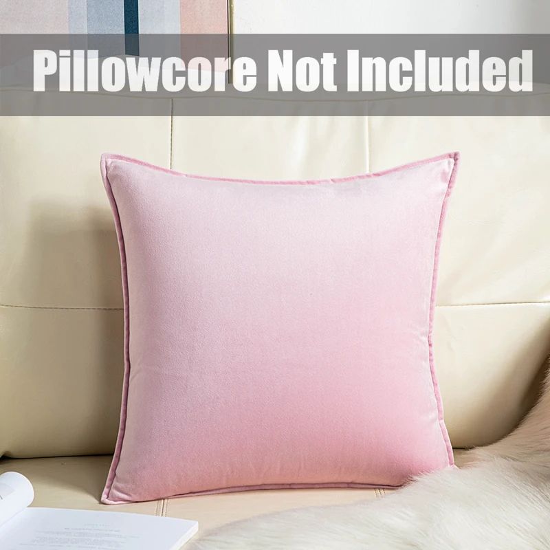 Super Soft Velvet Cushion Cover Solid Color Decorative Pillow Cover 10