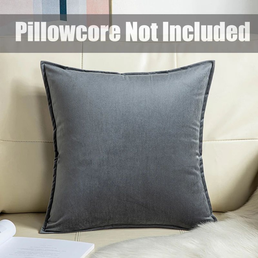 Super Soft Velvet Cushion Cover Solid Color Decorative Pillow Cover 14