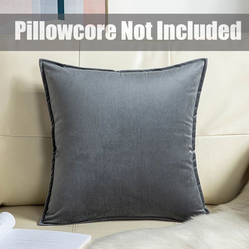 Super Soft Velvet Cushion Cover Solid Color Decorative Pillow Cover 14