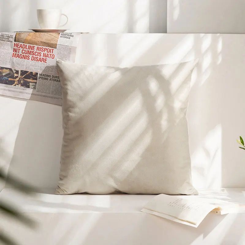 Gray Velvet Cushion Cover Soft Decorative Sofa Pillow Cover 4