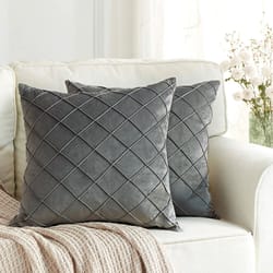 dark gray velvet plaid cushion cover nordic sofa decorative pillowcase