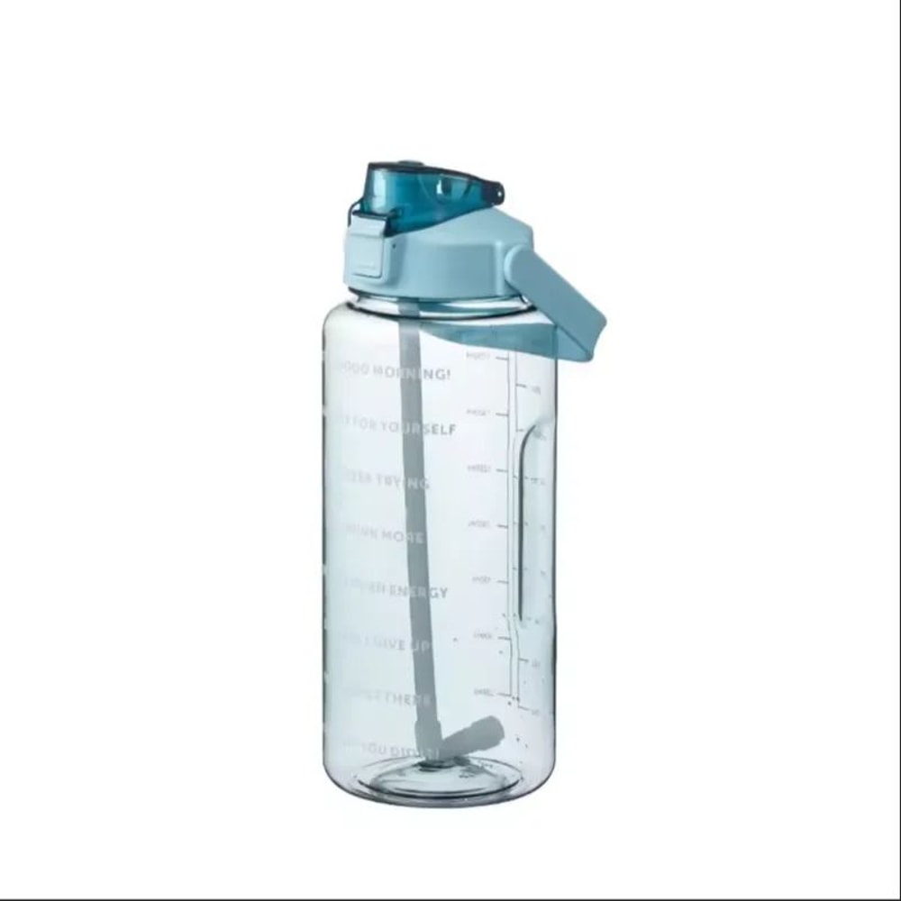 2 Liter Large Straw Water Bottle Portable Sports Fitness Travel Cup 8