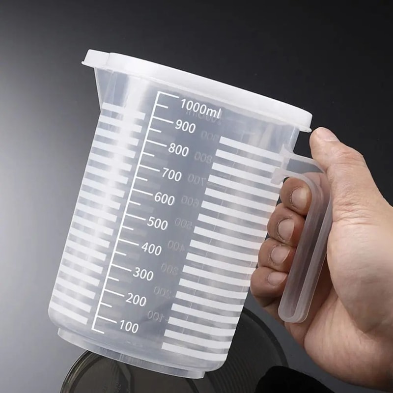 Clear Graduated Plastic Measuring Cup With Lid Large Mixing Beaker 9