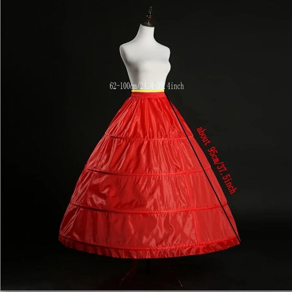 Red 4 Hoop A Line Petticoat Crinoline Underskirt For Ball Gown 1