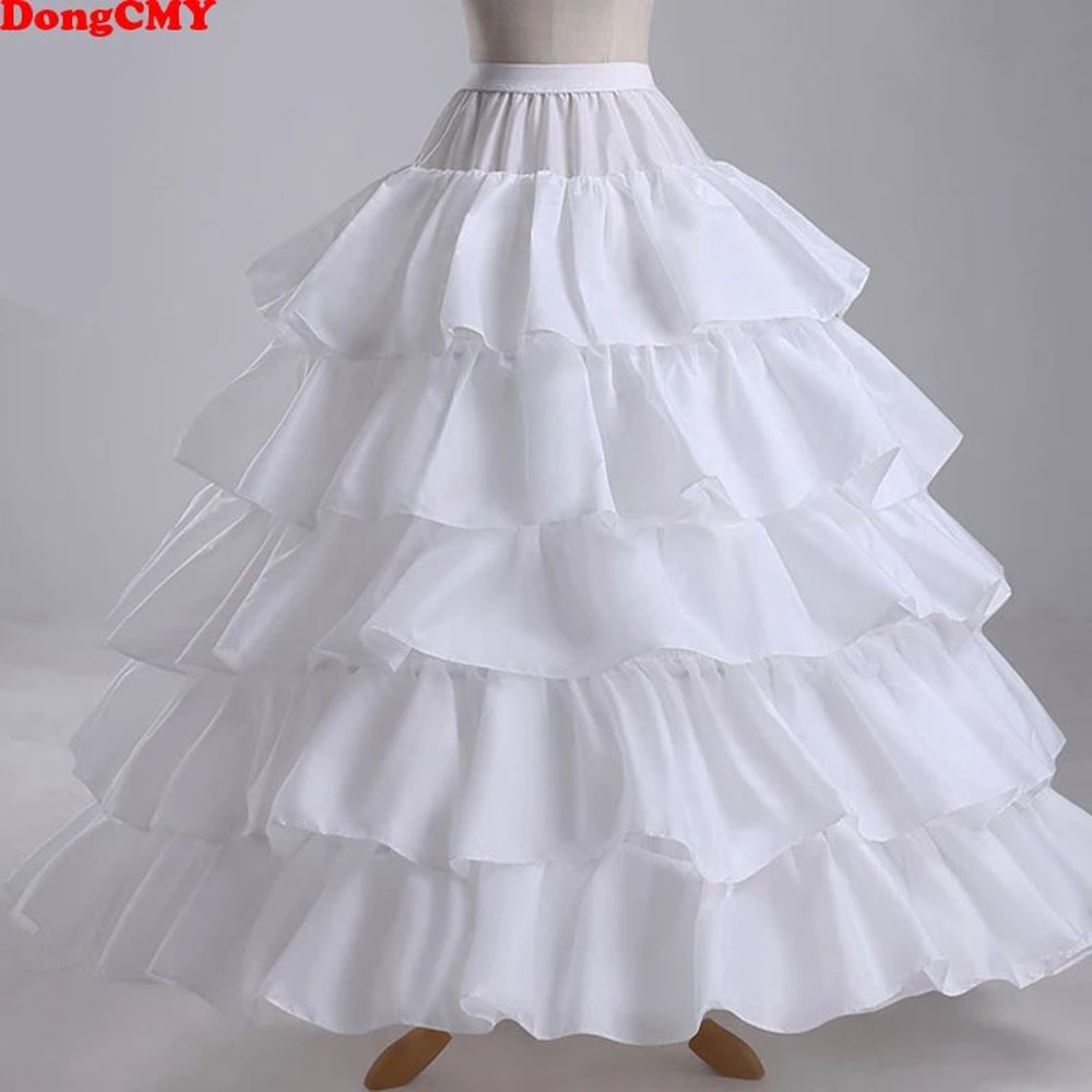 Long 4 Hoop Petticoat Crinoline Underskirt For Ball Gown Wedding Dress 0