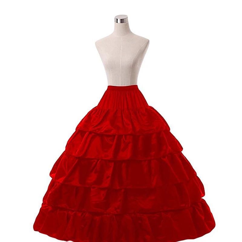 Long 4 Hoop Petticoat Crinoline Underskirt For Ball Gown Wedding Dress 5