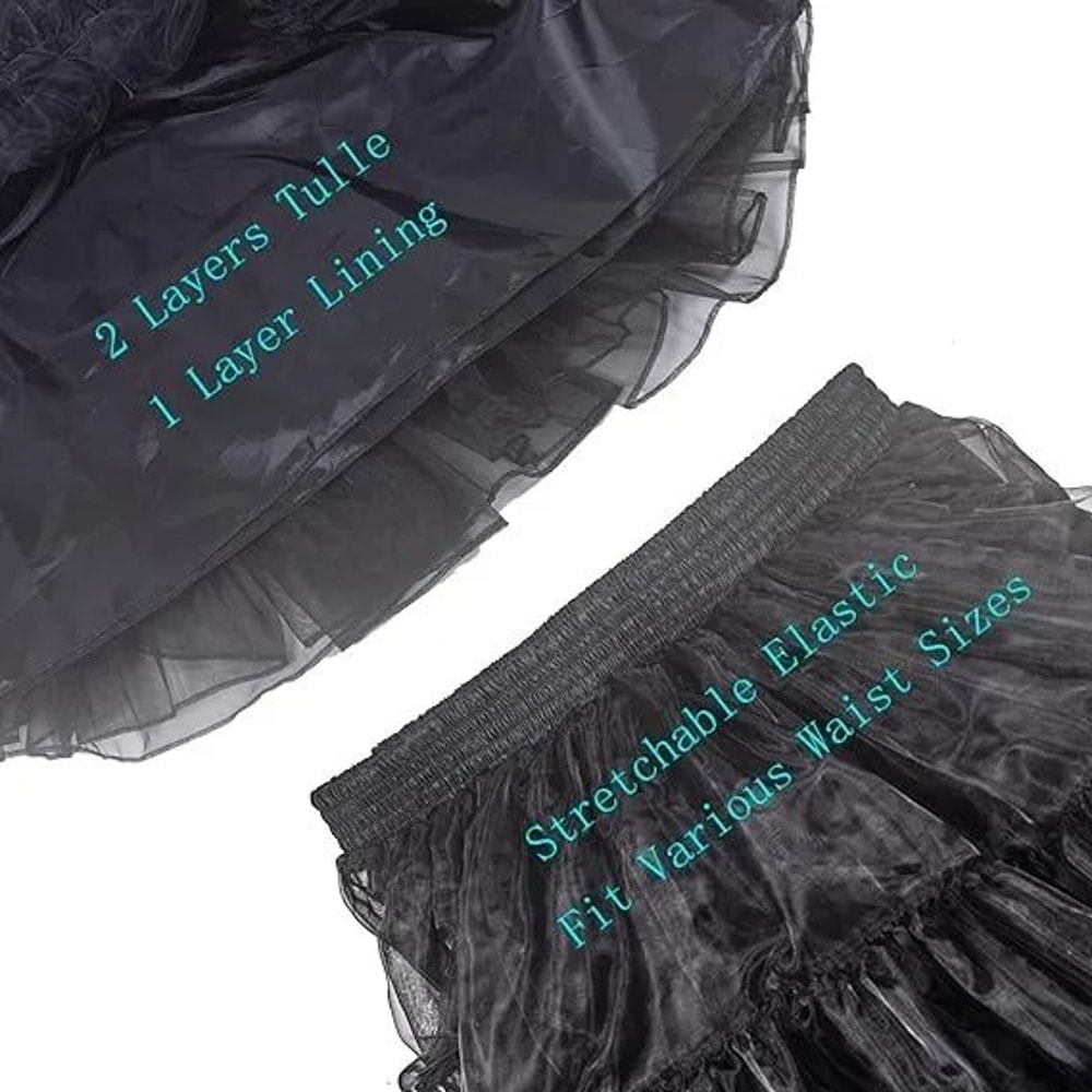 BABYONLINE Short Tulle Petticoat Crinoline Rockabilly Underskirt 4