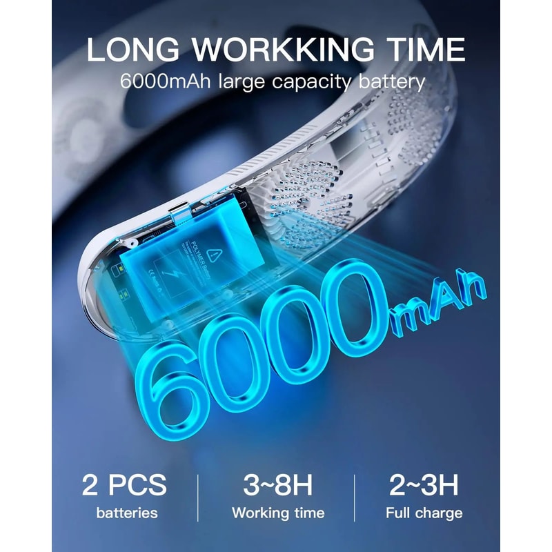 Wearable Neck Air Conditioner Portable USB Cooling Fan 6000mAh 2