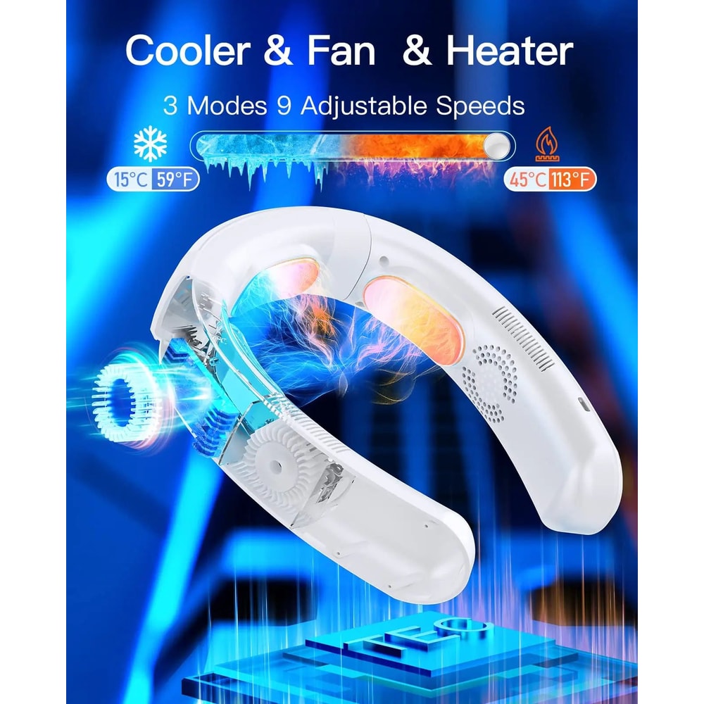 Wearable Neck Air Conditioner Portable USB Cooling Fan 6000mAh 4