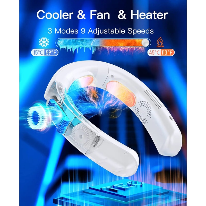 Wearable Neck Air Conditioner Portable USB Cooling Fan 6000mAh 4