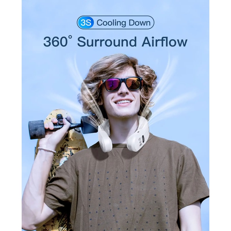 Wearable Neck Air Conditioner Portable USB Cooling Fan 6000mAh 5